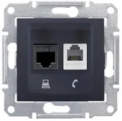 Gniazdka elektryczne - Schneider Sedna Komputerowo-telefoniczne kat.5e - Grafitowy - SDN5100170 - miniaturka - grafika 1