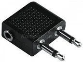 Adaptery i przejściówki - Hama Adapter do samolotu 2xjack mono wt. - jack 3,5 stereo (122383) - miniaturka - grafika 1