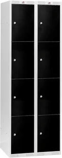 AJ Szafki osobiste 2 sekcje po 4 skrytki w pionie kolor drzwi: czarny 324046 - Szafki biurowe AJ Szafki osobiste 2 sekcje po 4 skrytki w pionie kolor drzwi: czarny 324046 - Szafki biurowe - miniaturka - grafika 1
