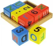 Klocki - Bigjigs Toys Tacka z klockami (z alfabetem i cyframi) BB004 - miniaturka - grafika 1