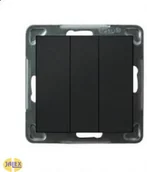 Wyłączniki światła i elektryczne - Ospel SONATA Łącznik potrójny bez Ramki ŁP-13R/m/33 CZARNY METALIK - miniaturka - grafika 1