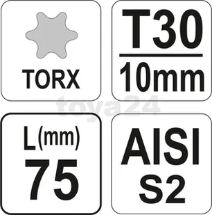 Yato bit śrubokrętowa torx t30 x 75mm (10mm) YT-04052 - Bity - miniaturka - grafika 4