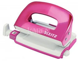 Leitz Dziurkacz Mini WOW metalowy, różowy metalik 50601023 - Przybory szkolne - miniaturka - grafika 2