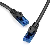 Kable - KabelDirekt Top Series kabel sieciowy Ethernet Gigabit LAN kategorii 6, z wtyczką RJ45 i nieekranowaną skrętką (UTP), kompatybilny wstecz z kat. 5, kat. 5e, długość 0,5 m, kolor czarny 612 - miniaturka - grafika 1