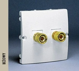 Kontakt Simon Gniazdo ścienne Basic głośnikowe (moduł) BMGL2.02/12 beżowy - Gniazdka elektryczne - miniaturka - grafika 2