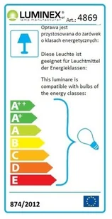 Luminex Lampa wisząca kuchenna 1 x 60 W E27 biała 04869. - Lampy sufitowe - miniaturka - grafika 2