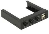 Tuning komputera - akcesoria - Delock Frontpanel 3.5" 2x USB 2.0 + 3x kontroler obrotów wentylatorów 62714 - miniaturka - grafika 1