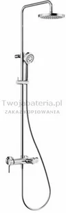 Kludi Logo Zestaw prysznicowy natynkowy z deszczownicą chrom 6808305-00 - Zestawy prysznicowe - miniaturka - grafika 2
