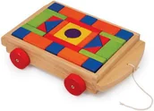 Klocki - Small Foot Design Wózek z kolorowymi klockami dla najmłodszych Lucas 2434 - miniaturka - grafika 1