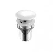 Korki do umywalek - Producent domyslny KOREK KLIK-KLAK TB1064 Korek umywalkowy click-clack biały ceramiczny z przelewe - miniaturka - grafika 1