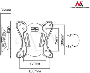 Maclean Uchwyt ścienny do telewizora MC-715 13""-27"" 25kg - Uchwyty do telewizora - miniaturka - grafika 2