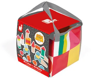 Janod Klocki drewniane z matą do zabawy Kubix 40 sztuk Janod_klocki_drewniane_kubix_40 - Klocki Janod Klocki drewniane z matą do zabawy Kubix 40 sztuk Janod_klocki_drewniane_kubix_40 - Klocki - miniaturka - grafika 3