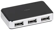 Huby USB - VIVANCO USB 2.0 Hub (4-Port Aktywny, metalowa obudowa, zasilacz sieciowy w zestawie) Czarny/srebrny 4008928366624 - miniaturka - grafika 1