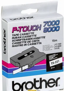 Brother Oryginał Taśma 9mm/8m biała z czarnym nadrukiem TX221 - Dodatki do drukarek i skanerów - miniaturka - grafika 5