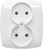 Gniazdka elektryczne - Bingo Elda Gniazdo Podwójne bez uziemienia - miniaturka - grafika 1