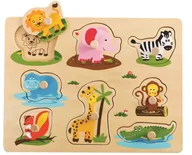 Układanki dla dzieci - Lelin Układanka z uchwytami Przyjaciele z dżungli L20065 - miniaturka - grafika 1