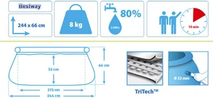 Bestway Basen ogrodowy rozporowy 244 x 66 cm 57265 - Baseny ogrodowe - miniaturka - grafika 6
