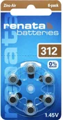 Baterie i akcesoria - Renata Ogniwo guzikowe ZA 312 cynkowo-powietrzne Pile pour appareils auditifs PR41 165 mAh 1.4 V 6 szt - miniaturka - grafika 1