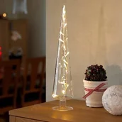 Oświetlenie świąteczne - KonstSmide Szklany stożek z 16 LED 45cm ciepła biel - miniaturka - grafika 1
