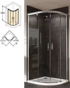 Kabiny prysznicowe - Huppe Aura Elegance 100x90 402412 - miniaturka - grafika 1