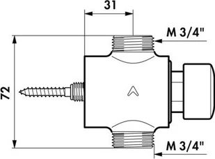 Delabie Tempostop 749000 - Baterie wannowe i prysznicowe - miniaturka - grafika 2