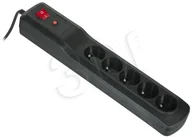 Listwy zasilające - ActiveJet LISTWA ZASILAJĄCA PRZECIWPRZEPIĘCIOWA SUPREME-5CL-B 5Gn (5; kol - miniaturka - grafika 1