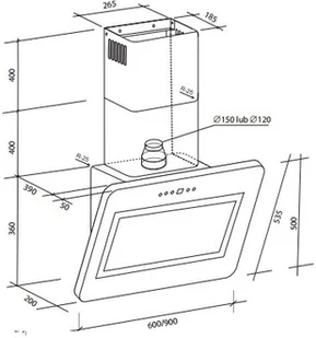 Toflesz OK-6 MAGNUM 90 Czarny - Okapy kuchenne - miniaturka - grafika 2