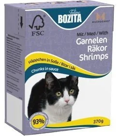 Bozita CAT Kartonik 370g kawałki w sosie z krewetkami - Mokra karma dla kotów - miniaturka - grafika 2