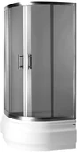 Kabiny prysznicowe - Omnires Health 80x80 profil chrom szczotkowany szkło grafitowe JK2808C LC4 GR - miniaturka - grafika 1