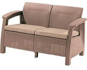 Allibert sofa ogrodowa CORFU LOVE SEAT cappucino - Ławki ogrodowe - miniaturka - grafika 2