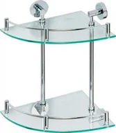 Półki łazienkowe - Sapho Półka szklana narożna podwójna 25x39x25 cm OMEGA E 104202142 - miniaturka - grafika 1