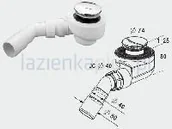 Syfony - Radaway syfon do brodzika Turboflow 023-TB50P 023TB50P - miniaturka - grafika 1