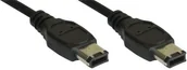 Adaptery i przejściówki - InLine 34002 przewód FireWire (IEEE1394, 6-biegunowy wtyk/wtyk, 1,8 m) Czarny 4043718004102 - miniaturka - grafika 1