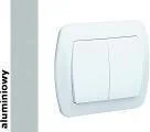 Wyłączniki światła i elektryczne - Kontakt Simon Wyłącznik ścienny Akord schodowy AW6/2/26 aluminium srebrny - miniaturka - grafika 1