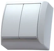 Wyłączniki światła i elektryczne - LEDart podwójny natynkowy IP20 biały ŁN-2B/00 Bis Ospel - miniaturka - grafika 1