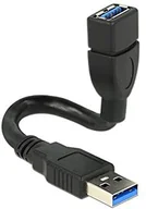 Kable USB - Delock Kabel USB USB 3.0 Verl. A - A St/Bu 0.15 m schwarz ShapeCable - 8371 (83713) - miniaturka - grafika 1