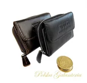 Portfele - Wild portfel skóra Bułeczka Mini Skóra Licowa Suwak czarny - miniaturka - grafika 1