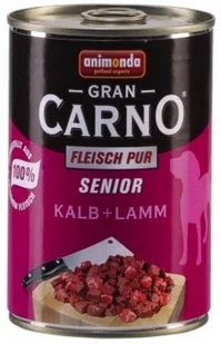 Animonda GranCarno Original Senior, 24 x 400 g - Wołowina i jagnięcina - Mokra karma dla psów - miniaturka - grafika 2