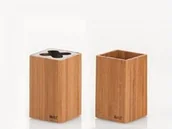 Kubki na szczoteczki do zębów - Kela Pojemnik na szczoteczki Bambus Stal Mat 18986 - miniaturka - grafika 1