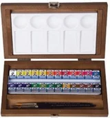 Farby i media malarskie - Talens ZESTAW AKWARELI VAN GOGH 24 KOSTKI + AKC W KASECIE DREWNIANEJ 20848624 - miniaturka - grafika 1