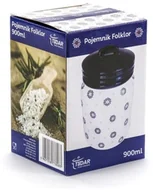 Pojemniki kuchenne - Tadar Pojemnik Ceramiczny Folklor Kółka Beżowy 0,9 L Wh - miniaturka - grafika 1