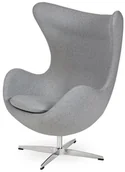 Fotele - King Home FOTEL 83x72x107cm EGG WEŁNA/CHROM SZARY MELANŻ JH-026.SZARY.17 - miniaturka - grafika 1