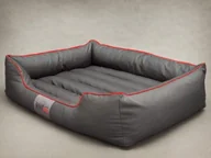 Legowiska dla psów - XXXL Legowisko Comfort - Szary z czerwona lamówką - miniaturka - grafika 1
