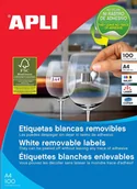 Etykiety do drukarek - Apli Etykiety usuwalne 646x338 mm prostokątne białe - miniaturka - grafika 1
