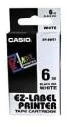 Taśmy do drukarek barwiące - Casio XR-6 WE 6 mm black on white XR-6WE - miniaturka - grafika 1