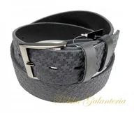 Paski - Complex Pasek POPIELATY (PL) Tłoczony Wzór JODEŁKA-KRZYŻYKI Skórzany brązowy - miniaturka - grafika 1