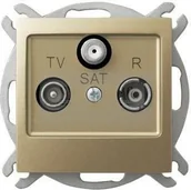 Gniazdka elektryczne - Ospel Gniazdo ścienne Impresja MODUŁ RTV -SAT złoty metalik GPA-YS/m/28 - miniaturka - grafika 1
