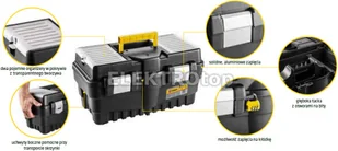 Topex skrzynka narzędziowa 79R132 aluminiowe zatrzaski (46.2 x 25.6 x 24.2 cm) - Skrzynki i torby narzędziowe - miniaturka - grafika 2