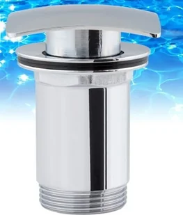 OMNIRES Korek klik-klak umywalkowy kwadratowy wypukły Gwint: 1 1/4" CHROM F706CR - Korki do umywalek - miniaturka - grafika 2