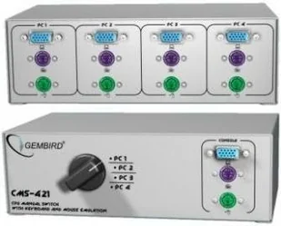 Gembird Przełącznik KVM 4/1 RĘCZNY PS (MYSZ+KLAWIATURA) (CMS-421) - Przełączniki KVM - miniaturka - grafika 2
